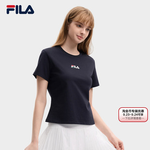 斐乐网球随型T│FILA女子短袖衫26秋季新款正肩纯棉修身短款上衣