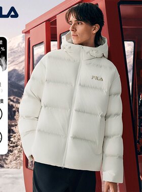 FILA RGB羽绒服|斐乐厚外套女2025冬新款运动保暖红色新年男户外