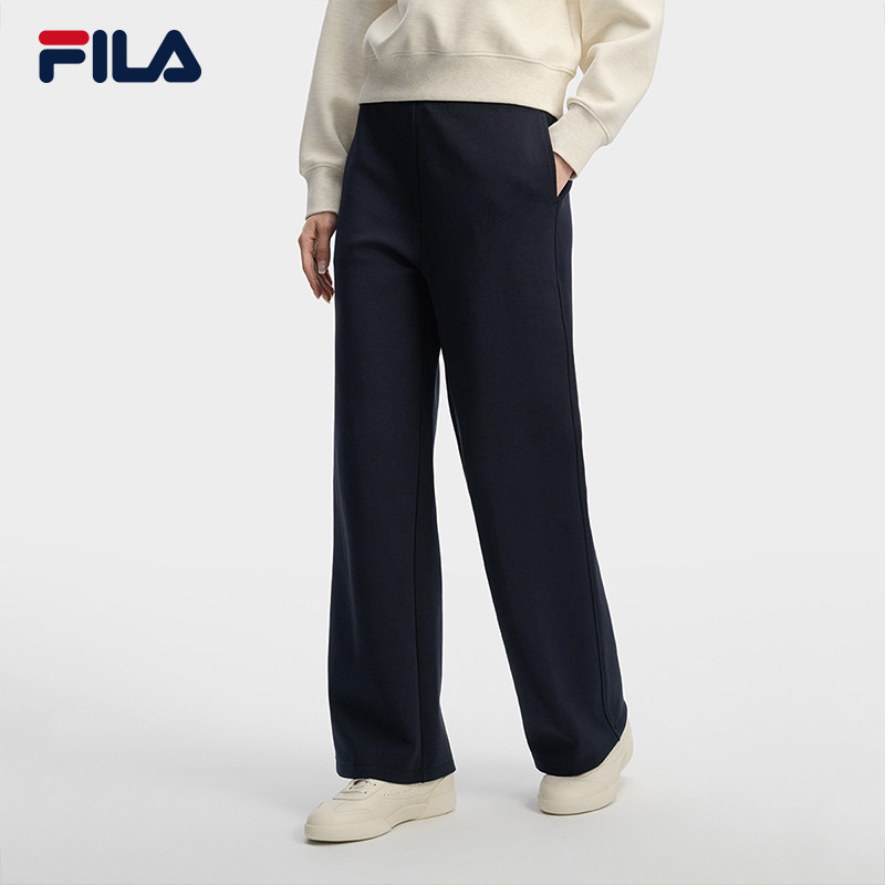 FILA 斐乐官方女士针织长裤2026春季新款时尚简约休闲直筒阔腿裤,运动服/休闲服装,运动长裤,淘宝优惠券,粉丝福利购,淘宝优惠卷