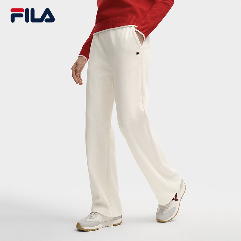 杨幂同款FILA 斐乐官方女士针织长裤2025冬季新款基础休闲Y