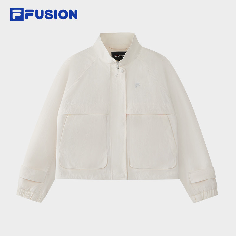 FILA FUSION斐乐梭织外套26冬新款女装耐磨立领夹克出片宽松外套