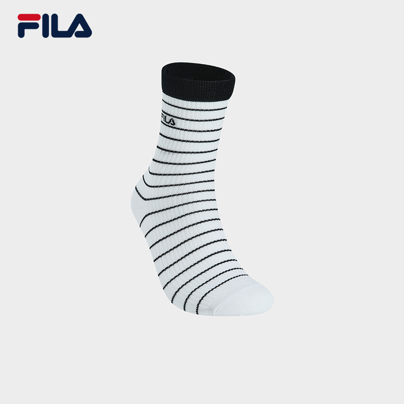 中腰袜|FILA 斐乐官方女袜夏季新款休闲舒适袜子百搭条纹袜运动袜