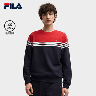 休闲舒适纯棉针织上衣 时尚 FILA 斐乐官方男子套头卫衣2025冬新款