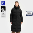健身运动保暖连帽外套 新款 鹅绒｜FILA斐乐女士长款 羽绒服2025冬季
