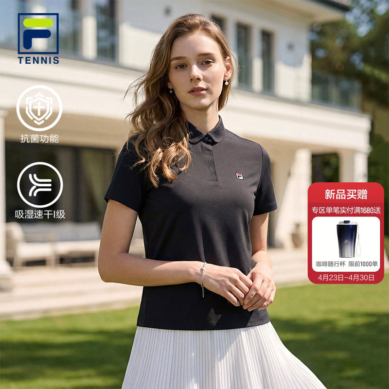 速干抗菌|FILA 斐乐女子大满贯短袖POLO衫2026夏新款网球运动上衣