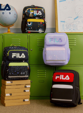 FILA KIDS斐乐儿童双肩背包男女童一到六年级小学生护脊减负书包