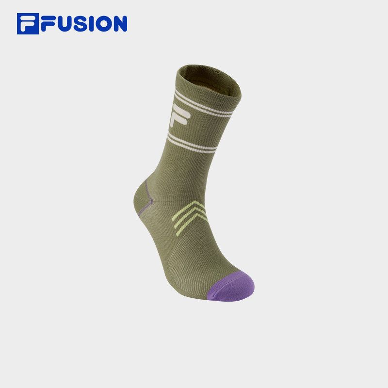 FILA FUSION斐乐情侣款高腰袜2025秋季新款舒适袜子运动袜长筒袜