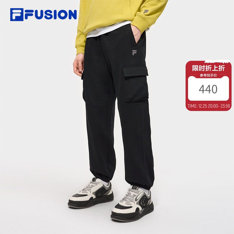 FILA FUSION斐乐潮牌针织长裤男2025冬季新款休闲基础