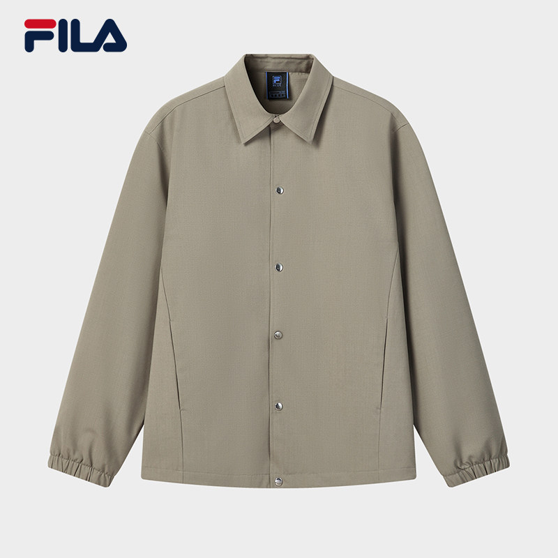 FILA 斐乐官方男士梭织外套2026夏新款商务简约舒适休闲翻领上衣