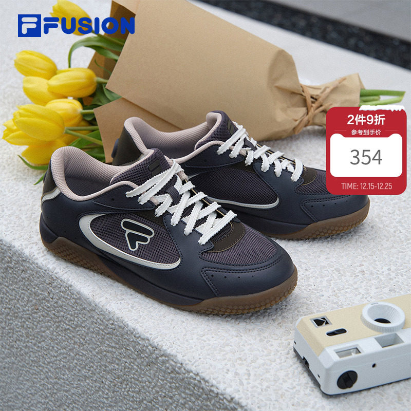 FILA FUSION 斐乐潮牌羽翼鞋德训鞋女鞋薄底板鞋芭蕾轻便