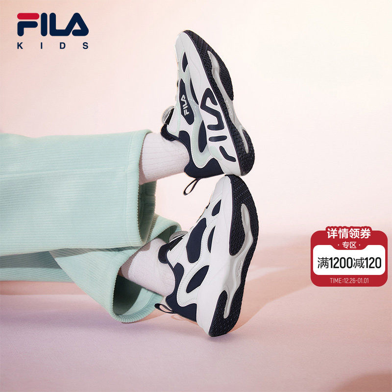 FILA KIDS斐乐童鞋儿童跑步鞋冬季款男女小童旋钮流星鞋休闲