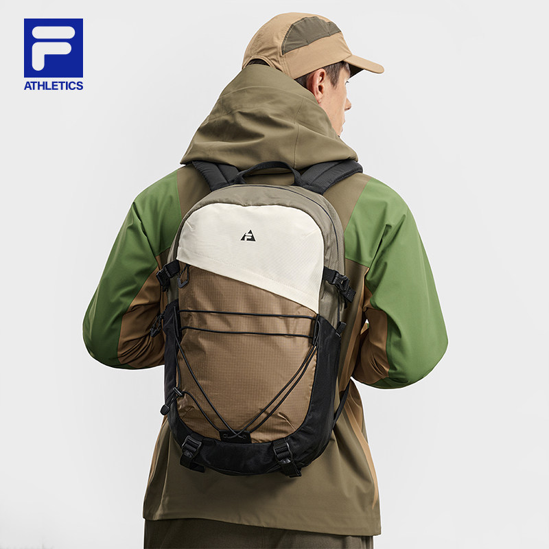 户外包|FILA 斐乐官方男背包新款耐磨抗撕裂运动双肩拼色大容量