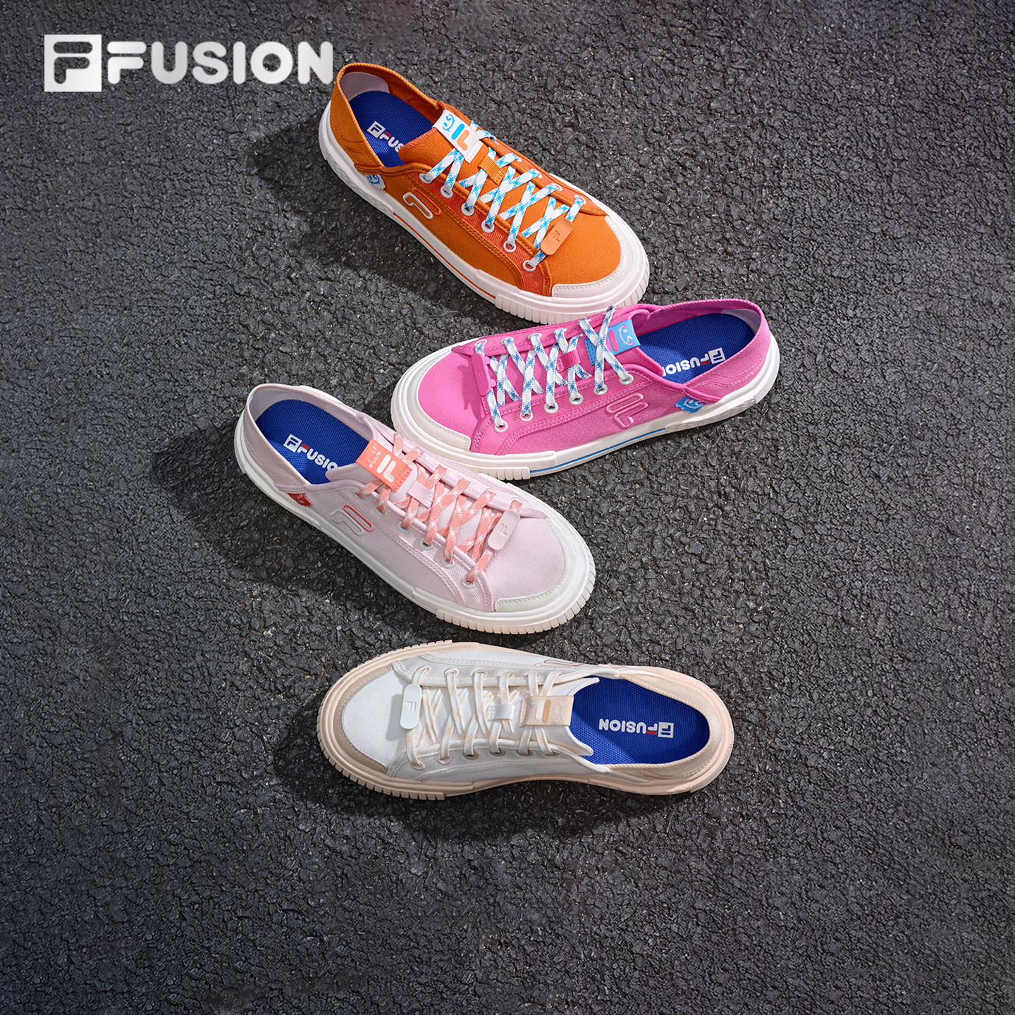 Emoji系列丨FILA FUSION斐乐帆布鞋一脚蹬2026夏季新款半拖鞋女鞋