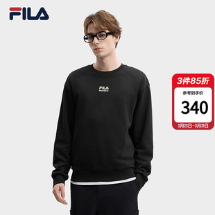 休闲宽松纯棉针织上衣 时尚 FILA 斐乐官方男子套头卫衣2026春新款