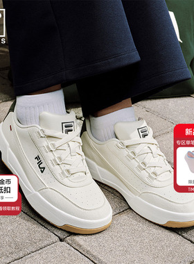 圆盾鞋|FILA 斐乐官方TARGA 2网球小白鞋2026春新款女板鞋运动鞋