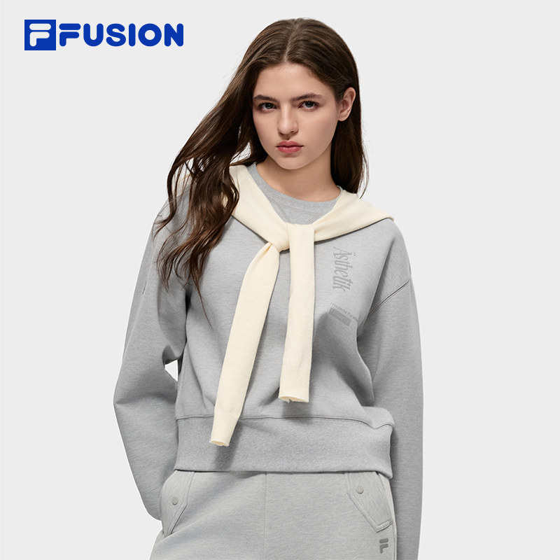 FILA FUSION斐乐潮牌女子套头卫衣2026春季新款休闲宽松针织上衣,运动服/休闲服装,运动卫衣/套头衫,淘宝优惠券,粉丝福利购,淘宝优惠卷