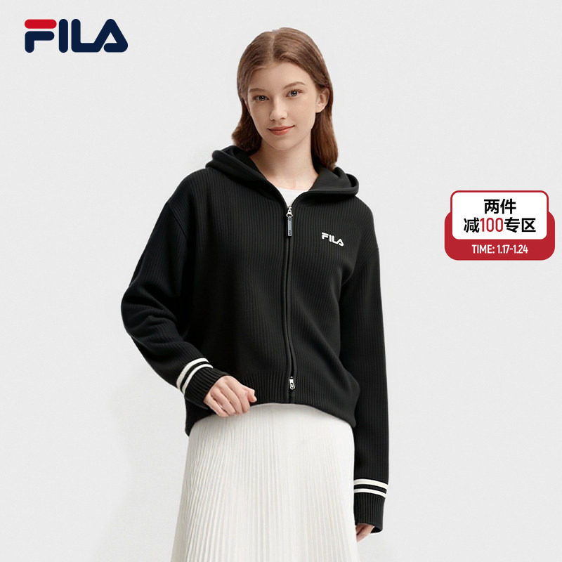 FILA斐乐官方长袖编织衫女冬季新款保暖宽松上衣休闲拉链毛衣外套,运动服/休闲服装,运动毛衣/线衫,淘宝优惠券,粉丝福利购,淘宝优惠卷