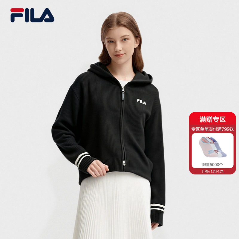 FILA斐乐官方长袖编织衫女冬季新款保暖宽松上衣休闲拉链毛衣外套,运动服/休闲服装,运动毛衣/线衫,淘宝优惠券,粉丝福利购,淘宝优惠卷