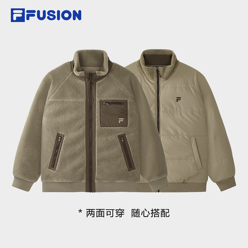 FILA FUSION斐乐潮牌双面穿外套男2026春季新款宽松仿羊羔绒外套,运动服/休闲服装,运动茄克/外套,淘宝优惠券,粉丝福利购,淘宝优惠卷
