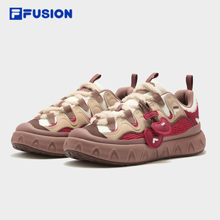 甜筒鞋丨情人节礼物 FILA FUSION斐乐板鞋厚底女鞋新年款红色鞋子