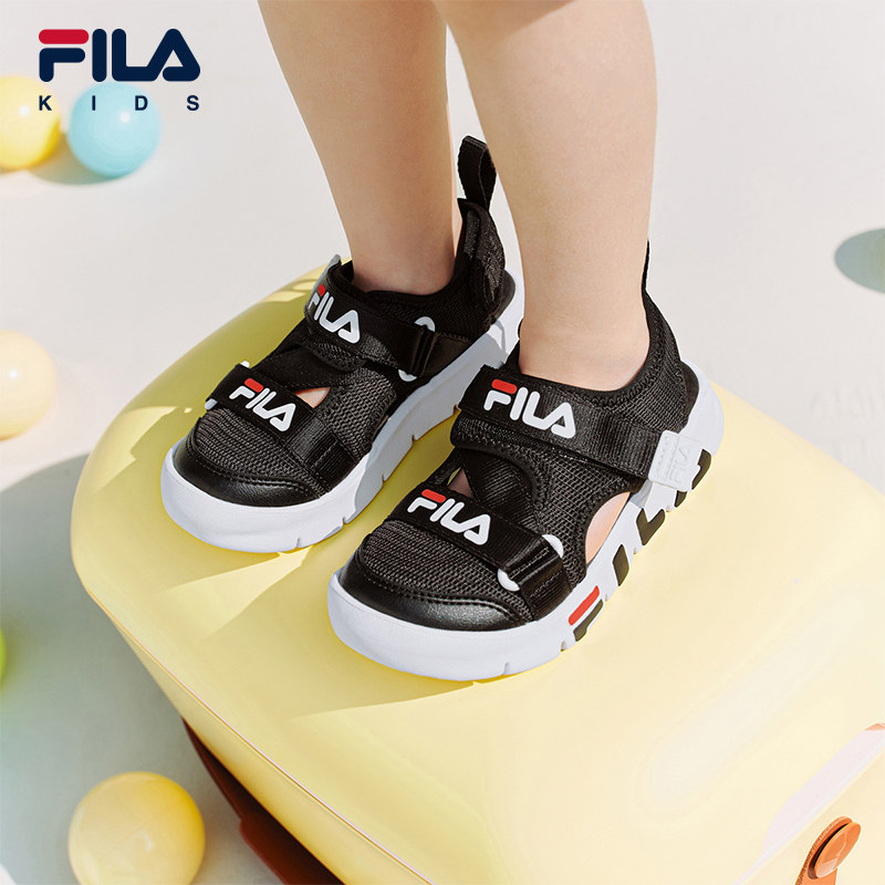FILA KIDS斐乐童鞋儿童凉鞋夏季男女童小童魔术贴包头休闲软