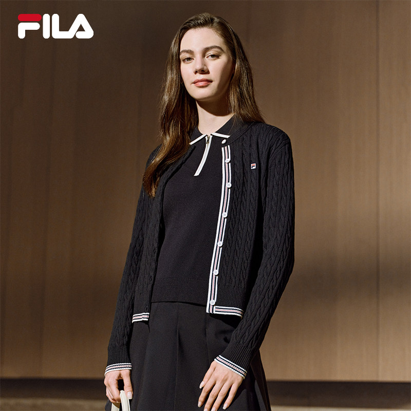 FILA 斐乐官方长袖保暖编织外套女春季新款时尚复古毛衣运动上衣,运动服/休闲服装,运动毛衣/线衫,淘宝优惠券,粉丝福利购,淘宝优惠卷