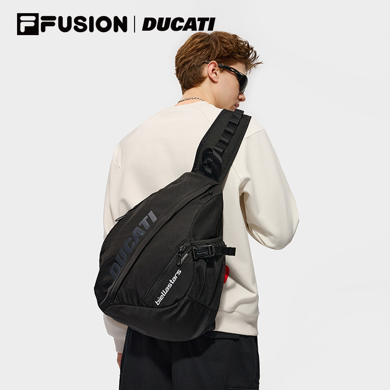 FILA FUSION｜DUCATI斐乐官方包包情侣挎包单肩包黑