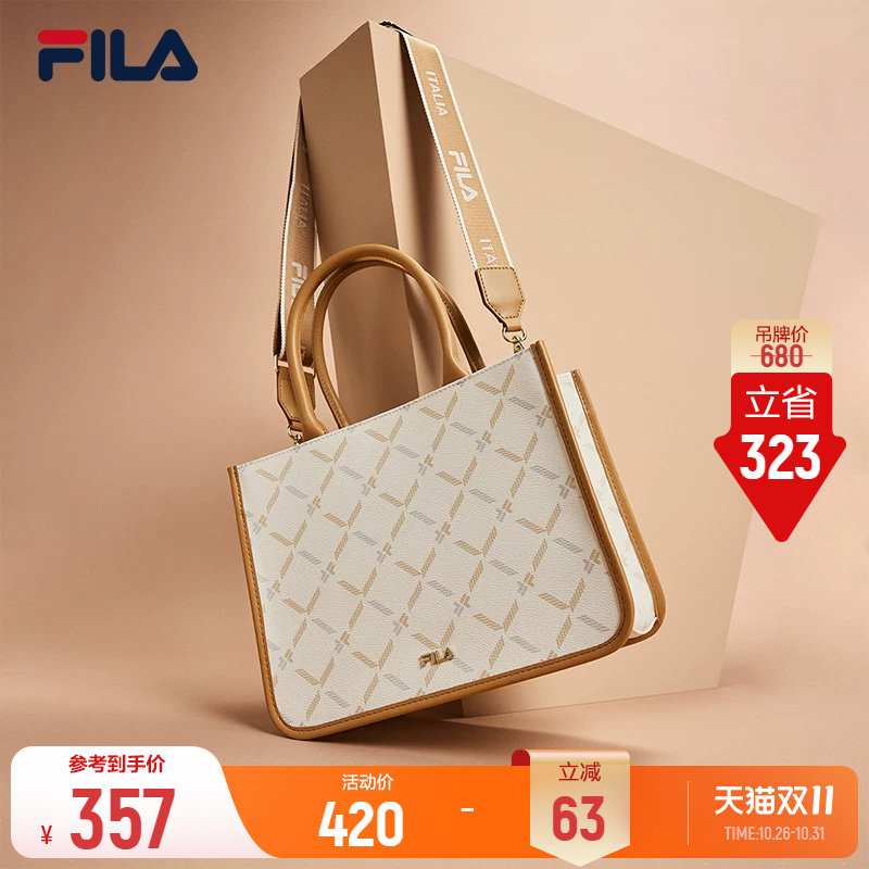 斐乐小方包丨FILA提包26新款女子满印休闲包单肩斜挎手提包小方包