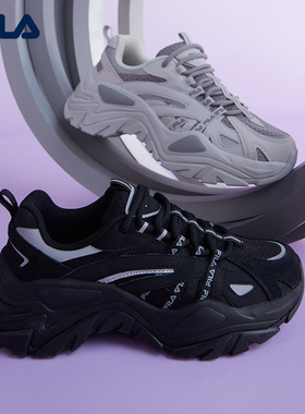 鱼刺1代|FILA 斐乐SOFIA老爹鞋女鞋厚底增高休闲鞋秋季反光运动鞋