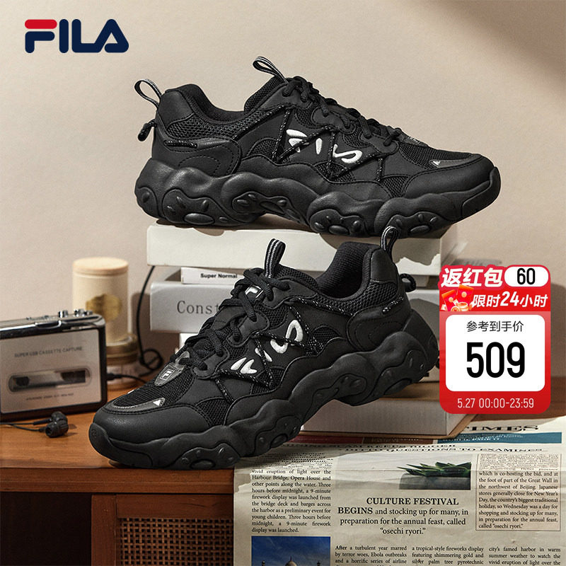 猫爪6代|FILA 斐乐官方老爹鞋男鞋复古春季鞋子休闲鞋厚底运动