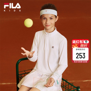 新款 FILA T恤2025秋季 儿童长袖 女大童防晒运动上衣 KIDS斐乐童装