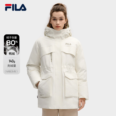 FILA斐乐女士中长款羽绒服