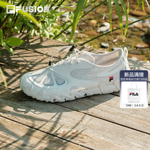 FILA FUSION斐乐赤足鞋小丑鞋夏季新款网面透气女鞋平底鞋运动鞋