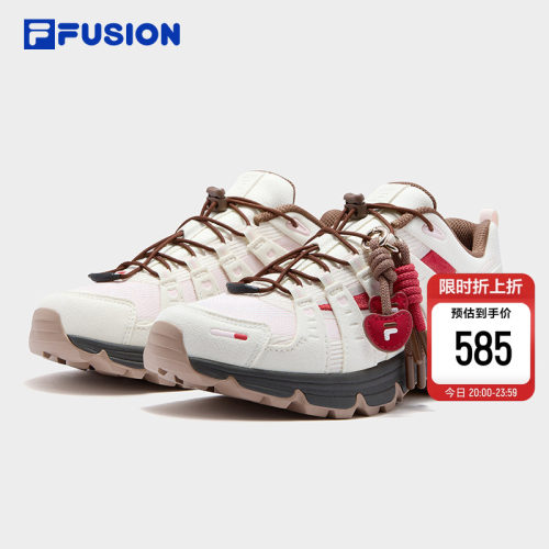 Como X丨情人节礼物 FILA FUSION斐乐休闲鞋女鞋新年款红色运动鞋