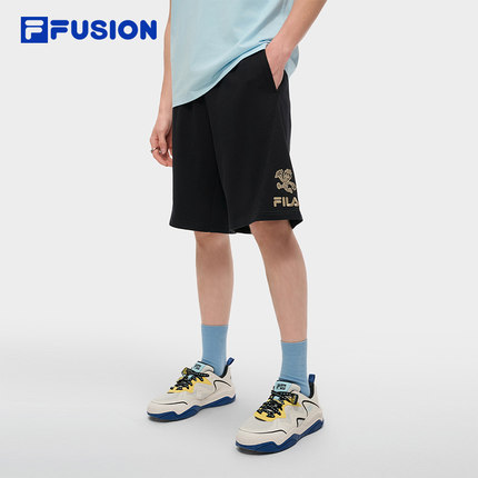 FILA FUSION | Mr Doodle斐乐潮牌五分裤男2025秋季液氨纯棉短裤