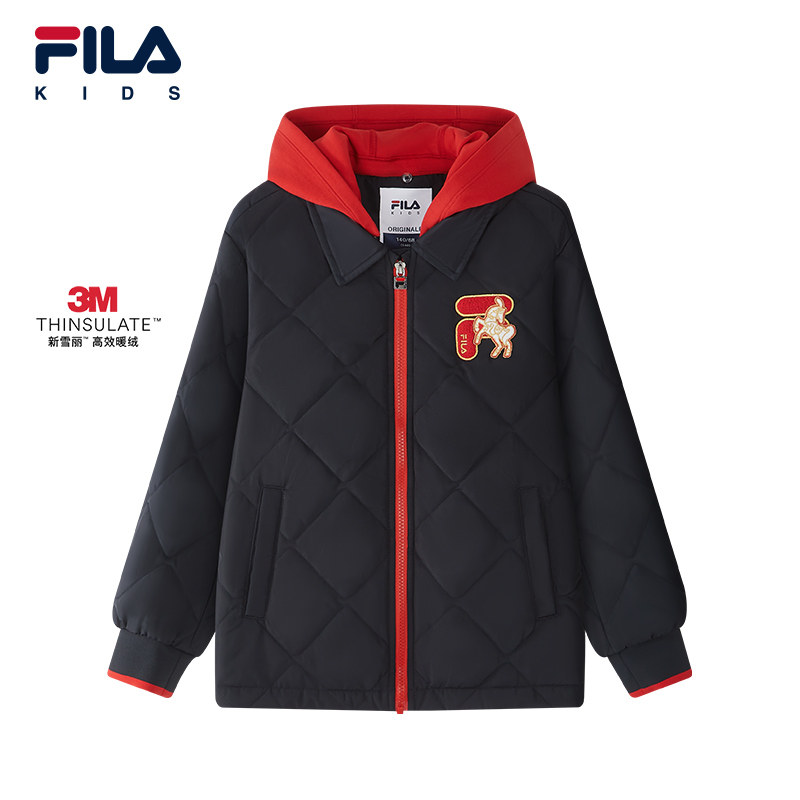 FILA KIDS斐乐童装男童棉服2026春季新款儿童新年款休闲连帽外套,童装/婴儿装/亲子装,棉袄/棉服,淘宝优惠券,粉丝福利购,淘宝优惠卷