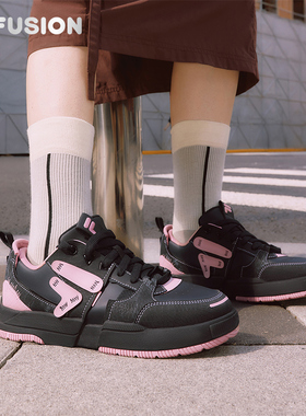 几何鞋丨FILA FUSION斐乐潮牌女鞋板鞋2025冬季新款拼接休闲鞋子