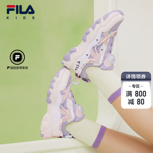 FILA KIDS斐乐童鞋儿童跑步鞋春季款男女大童旋钮复古运动鞋猫爪