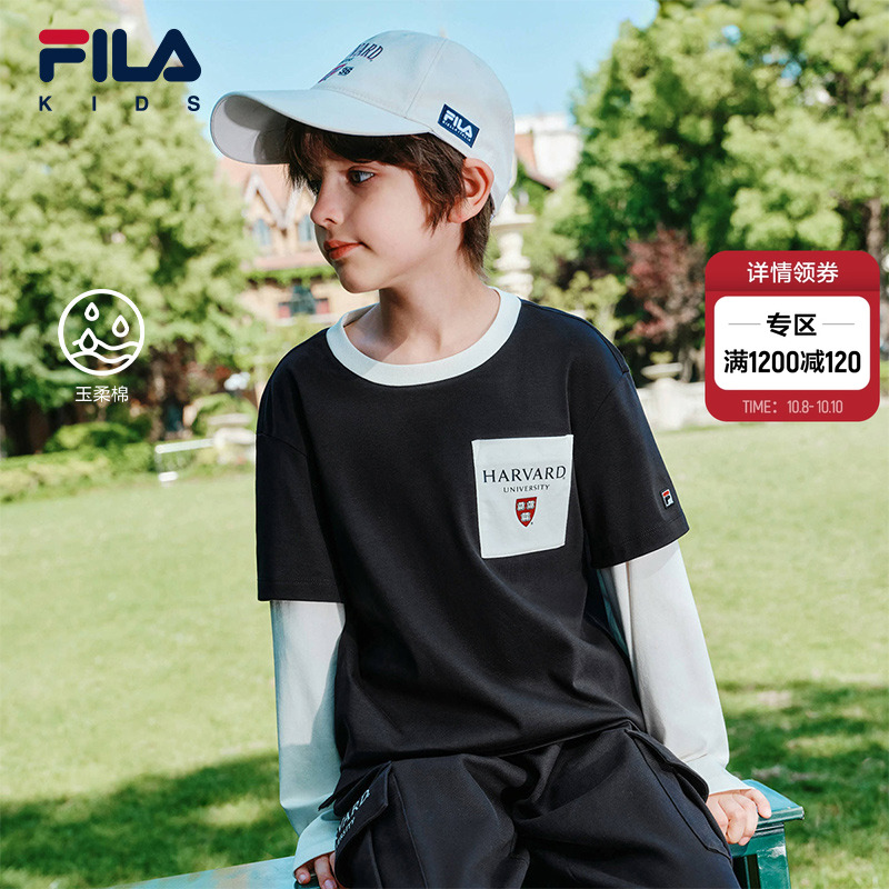 FILAKIDS斐乐男大童长袖T恤
