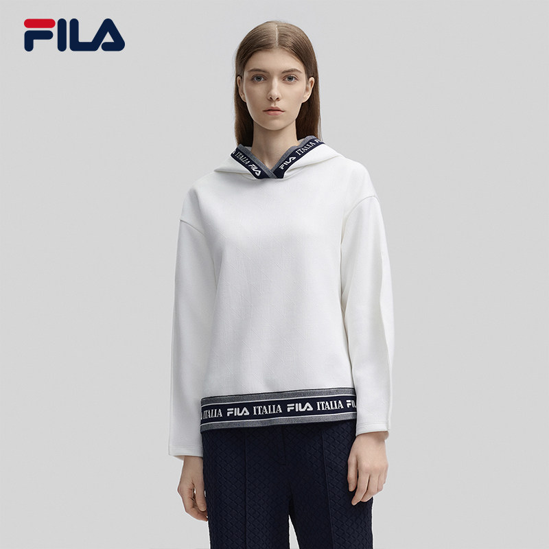 FILA Emerald斐乐女子连帽卫衣冬款时尚休闲宽松针织上衣