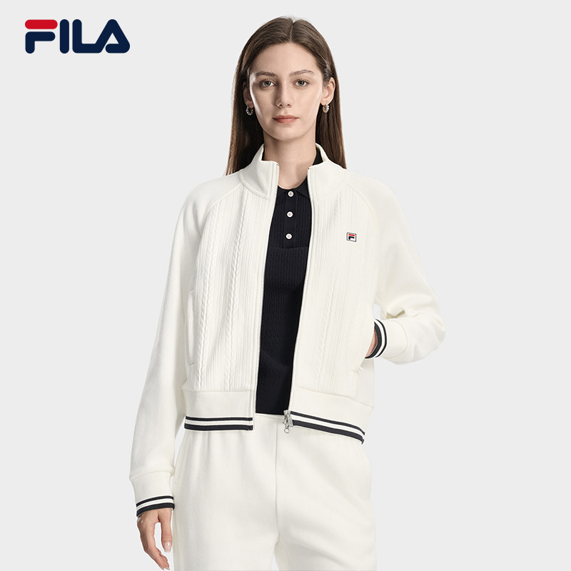 FILA MUSE斐乐官方女针织长袖外套26春新款简约休闲舒适立