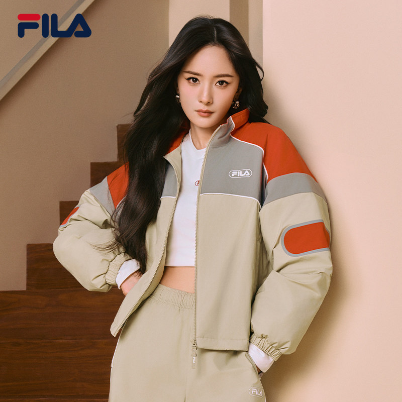 【杨幂同款】FILA 斐乐官方女士棉服2025冬新款宽松保暖立领