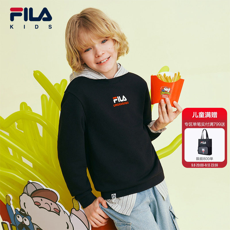 斐乐儿童天茶丨FILA KIDS长袖卫衣26秋新款男女童宽松圆领童装