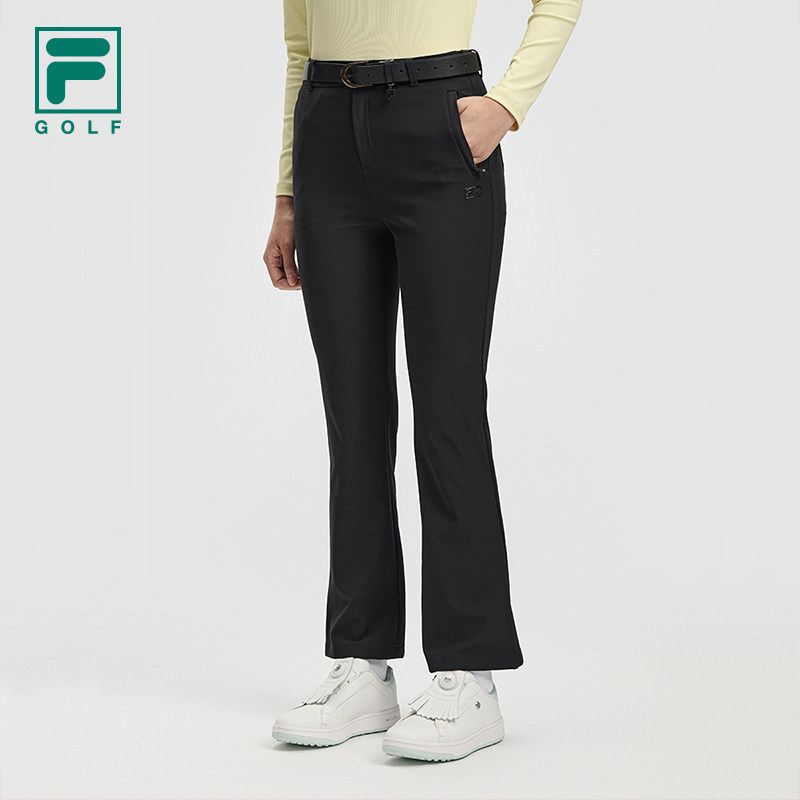 FILA 斐乐官方女士梭织长裤2026春新款高尔夫运动简约修身喇