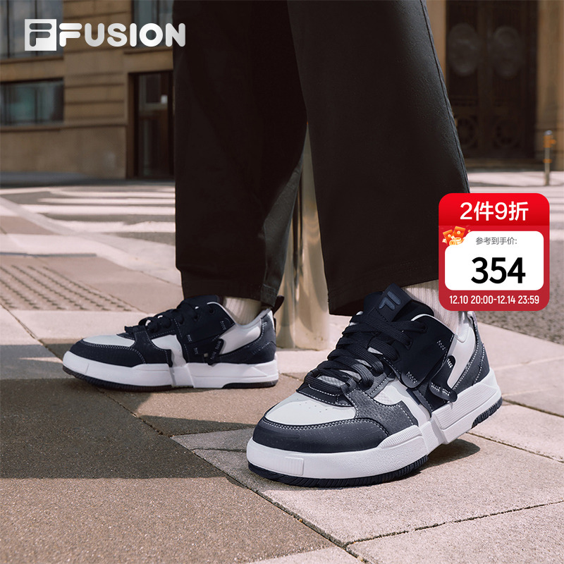 几何鞋丨FILA FUSION斐乐潮牌男鞋板鞋2025冬季新款拼接休闲鞋子