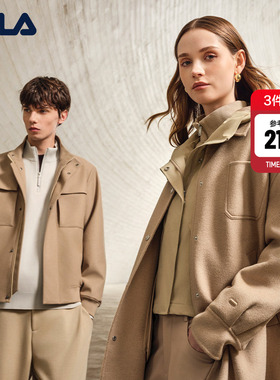 FILA MILANO斐乐官方女呢子外套26春新款简约休闲宽松绵羊毛大衣