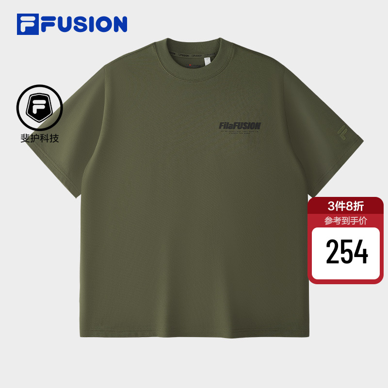 FILAFUSION斐乐男士针织短袖衫
