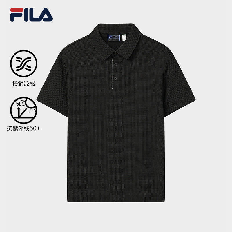 FILA 斐乐官方男子针织短袖POLO衫2026夏季新款防晒凉感休闲上衣