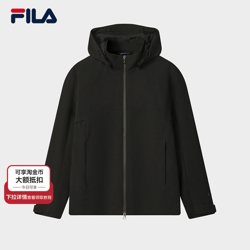 王阳同款FILA斐乐官方男梭织外套25冬新基础休闲商务通勤连帽上衣,运动服/休闲服装,运动茄克/外套,淘宝优惠券,粉丝福利购,淘宝优惠卷
