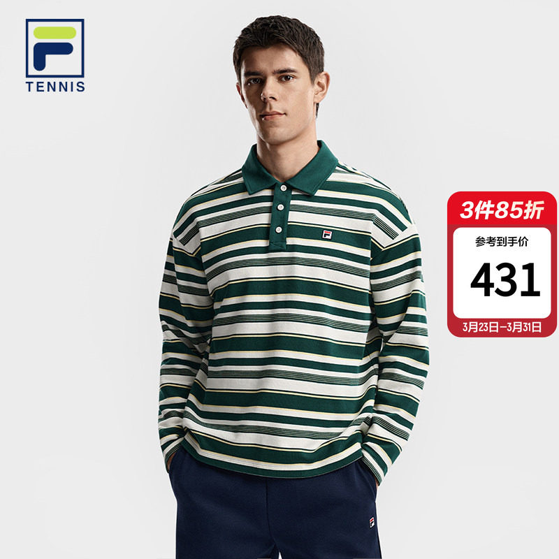 FILA 斐乐官方男子针织长袖POLO衫2026春季新款网球运动